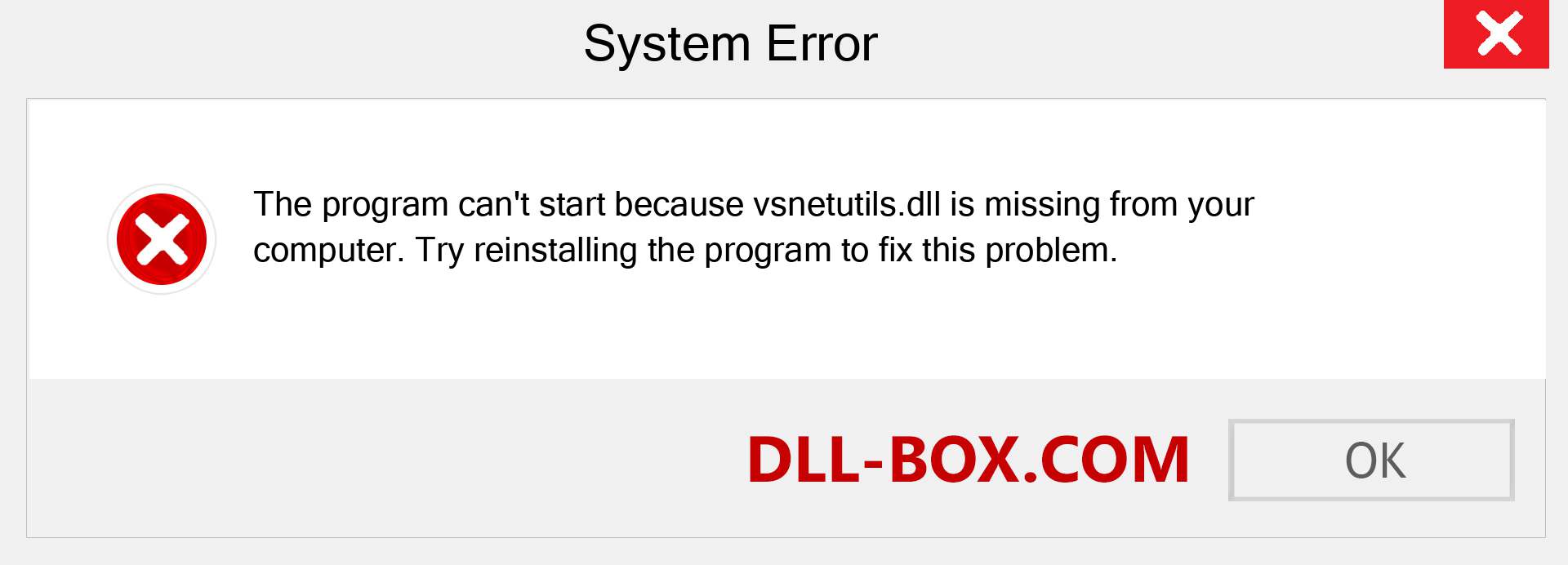  vsnetutils.dll file is missing?. Download for Windows 7, 8, 10 - Fix  vsnetutils dll Missing Error on Windows, photos, images